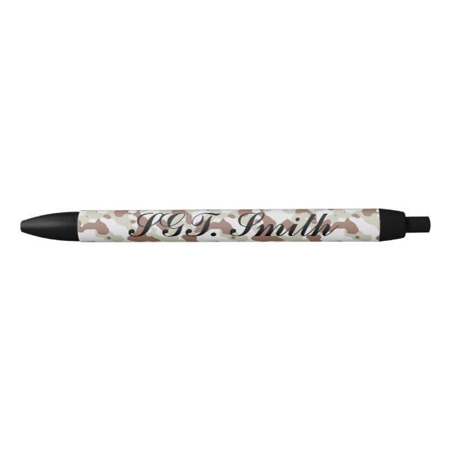 Camo Custom Black Trim Pen, Black Ink Pen (Front)