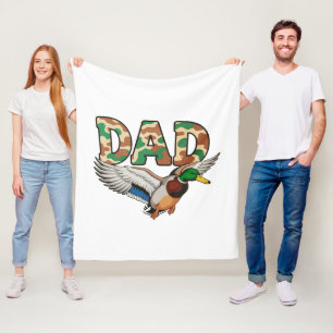 Camo Dad Duck Hunting Father’s Day Grandpa Husband Fleece Blanket