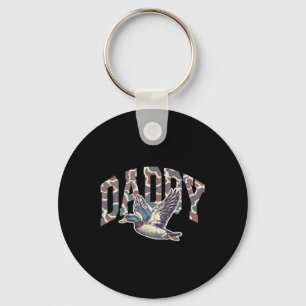 Camo Daddy Hunting Season Dad Mallard Duck Funny F Keychain