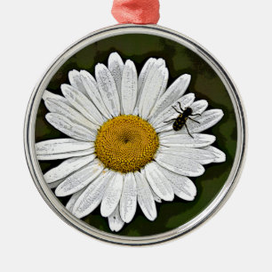 Camo Daisy Metal Ornament