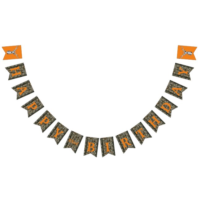 Camo Deer Chasse Buck Bannière Hommes Anniversaire (Tout)