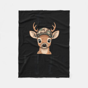 Camo Deer Hunting Daddy's Hunting Buddy Youth Boy  Fleece Blanket