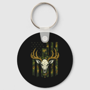 Camo Deer Hunting Elk Skull American Flag Youth Bo Keychain