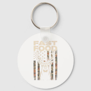 Camo Deer Hunting Fast Food Gag Hunter Gift Funny Keychain