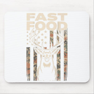 Camo Deer Hunting Fast Food Gag Hunter Gift Funny Mouse Pad