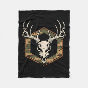 Camo Deer Hunting My Family Tree Has Deer Stand In Fleece Blanket