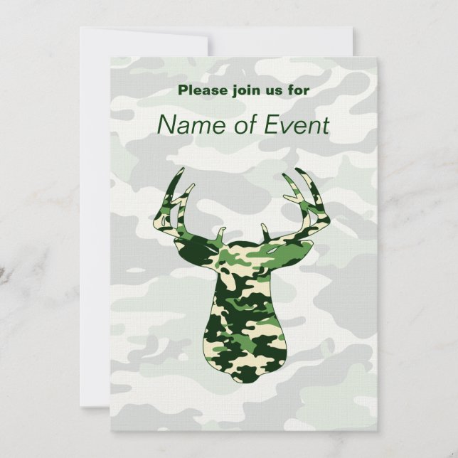 Camo Deer Invitation (Front)
