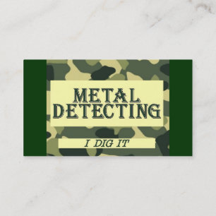 Camo Design Metal Detecting Business Card