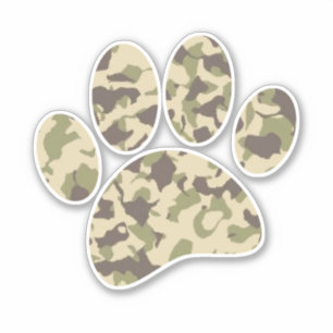 Camo Dog Paw Print