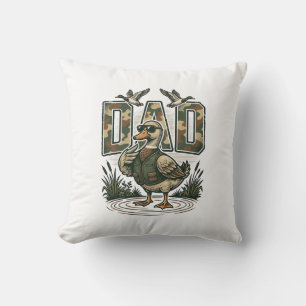 Camo Duck Dad Vintage Engraving T-Shirt Design_1 Throw Pillow