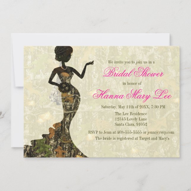 Camo Elegant Bridal Shower Invitation (Front)