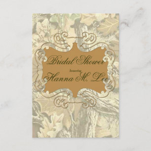 Camo Elegant Orange Bridal Shower Invitation