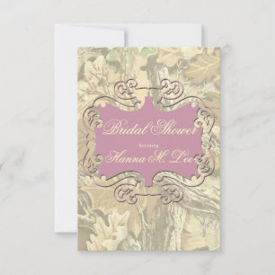 Camo Elegant Pink Bridal Shower Invitation