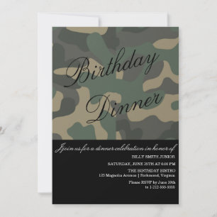 Camo Event Invitation, Dinner, Party, New Baby Invitation
