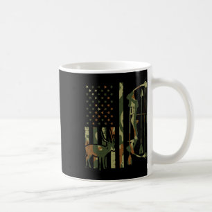 Camo Flag Deer Bow Hunting Patriotic Hunter Dad Ar Coffee Mug