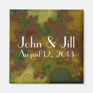 Camo Fractals Mariage Favor Magnet