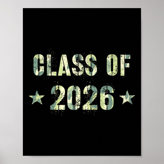 Camo Future Graduation Future Cl Of 2026 9th Grade Poster (Front)