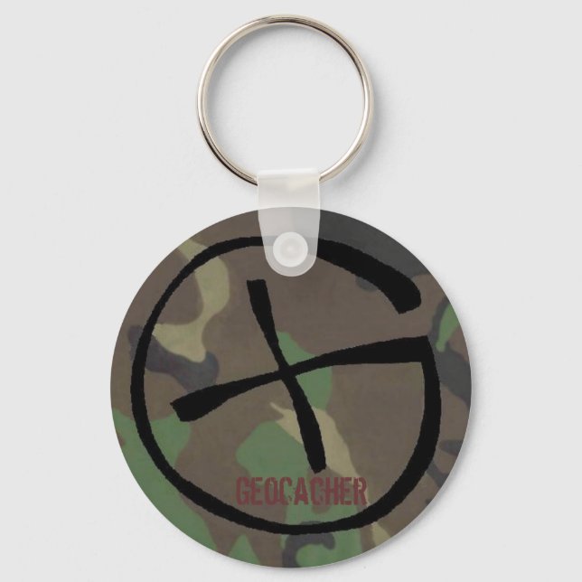 camo Geocache keychain (Front)