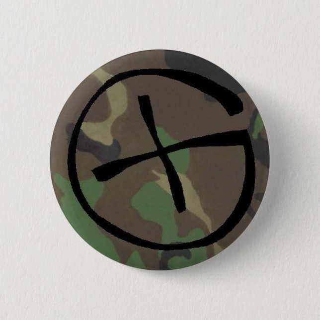 camo, Geocaching 2 Inch Round Button (Front)
