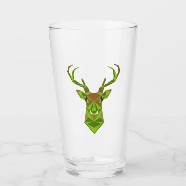 Camo Geometric Deer Head Glass (Front)
