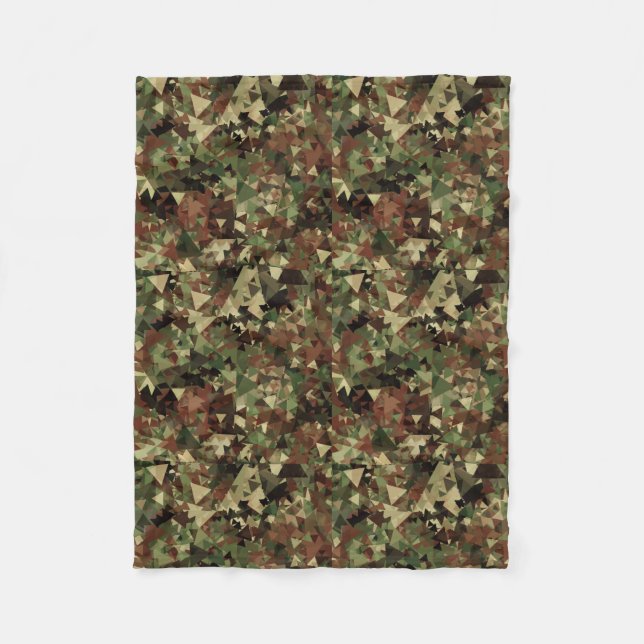Camo Geometric Fleece Blanket (Front)