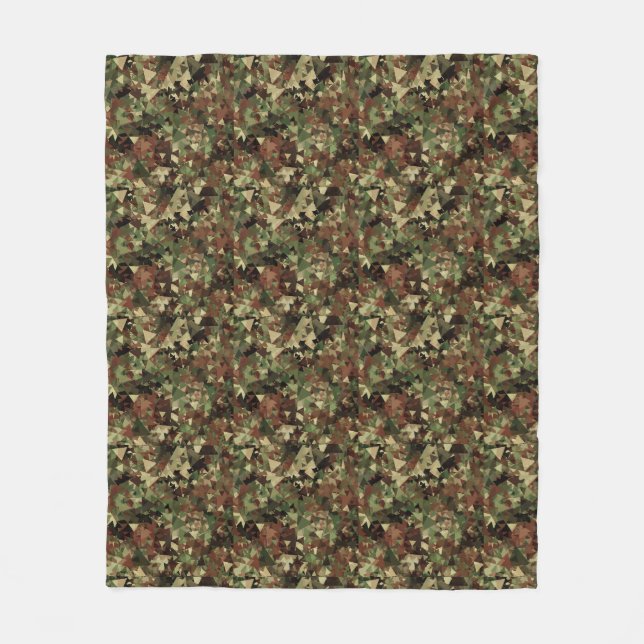 Camo Geometric Fleece Blanket (Front)