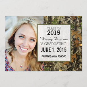 Camo Graduation Personalized Announcement