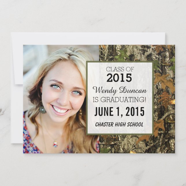 Camo Graduation Personalized Announcement (Front)