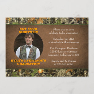 Camo Graduation Photo Invitations
