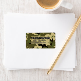 Camo Green, Brown, Tan, Black Address Label