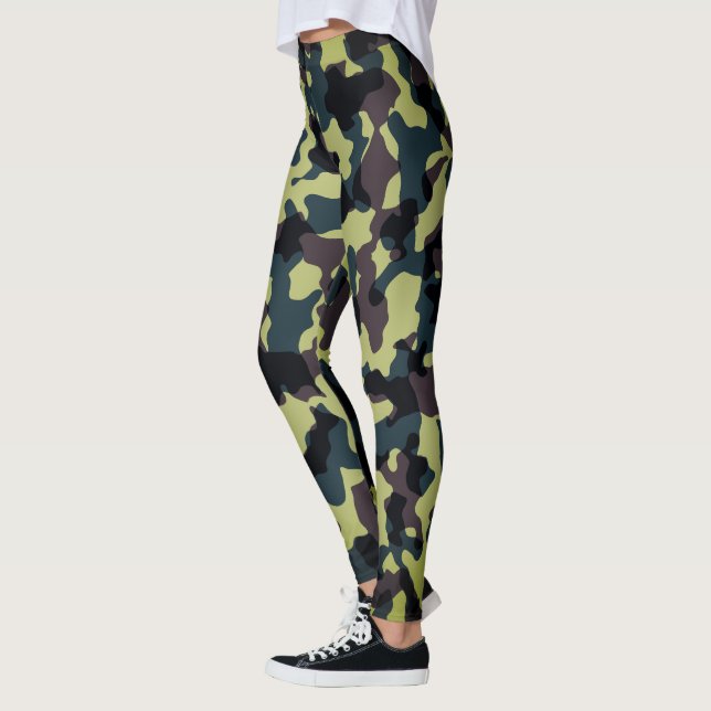 Camo Green Leggings - Tactical Yoga Pant for Women (Left)