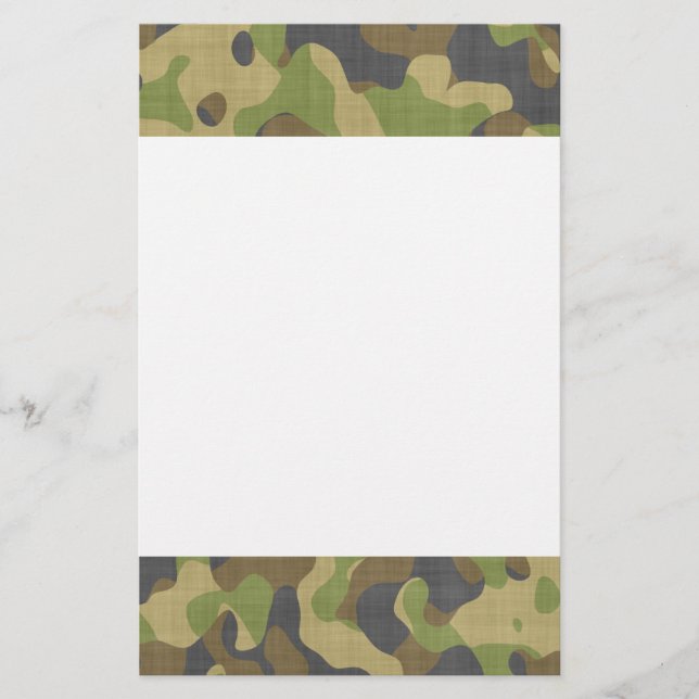 Camo Greens & Browns Stationery (Front)