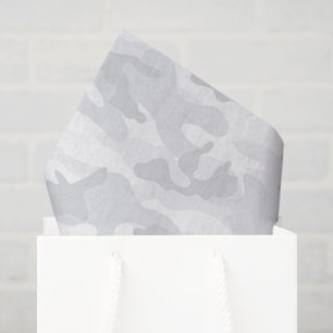 Camo Grey Pattern Modern Military Gift Wrapping  Tissue Paper