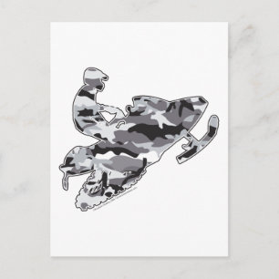 Camo Grey Sled on Black copy Postcard