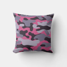 Camo gris rose imprimé oreiller à lancer