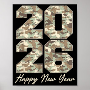 Camo Happy New Year Party 2026 Family Matching Cos Poster