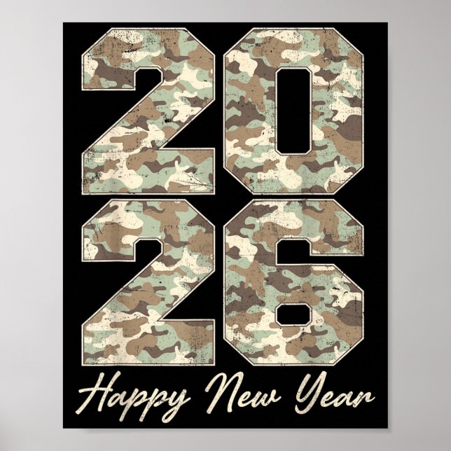 Camo Happy New Year Party 2026 Family Matching Cos Poster (Front)