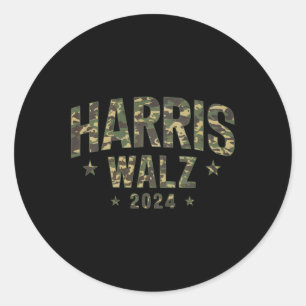 Camo Harris Walz 2024 Election Tim Walz Kamala Cam Classic Round Sticker