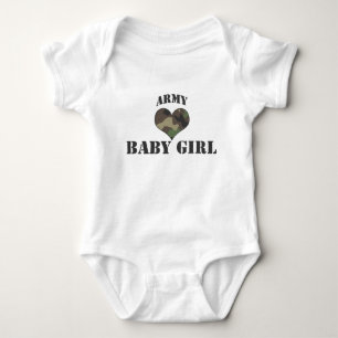 Camo Heart Army Baby Girl T-Shirt Bodysuit