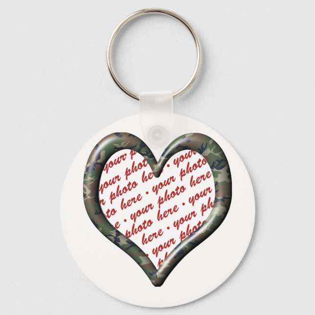 Camo Heart - Forest - Template Photo Frame Keychain (Front)