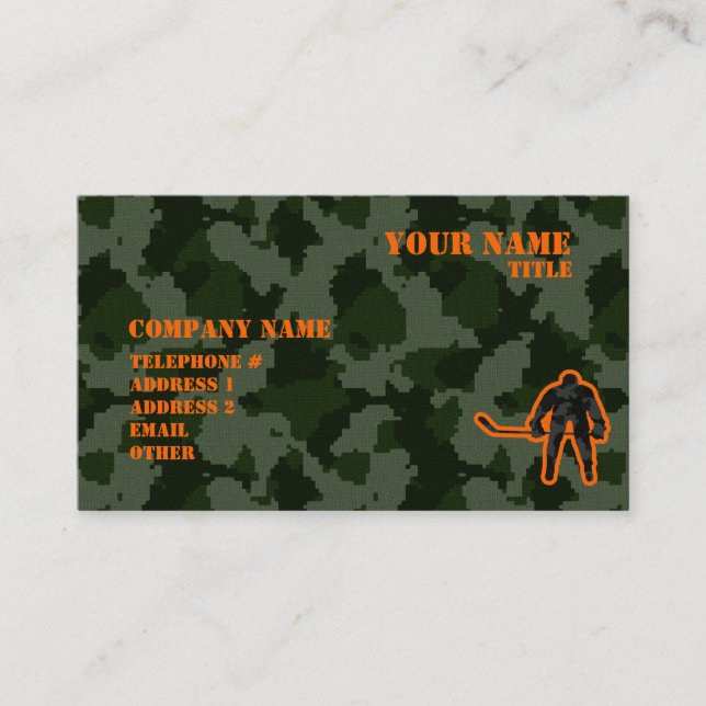 Camo Hockey Business Card (Front)