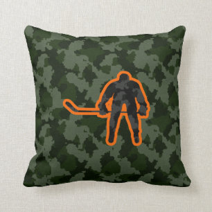 Camo Hockey Throw Pillow