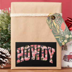 Camo Howdy Pink Preppy Camouflage Christmas Sticker