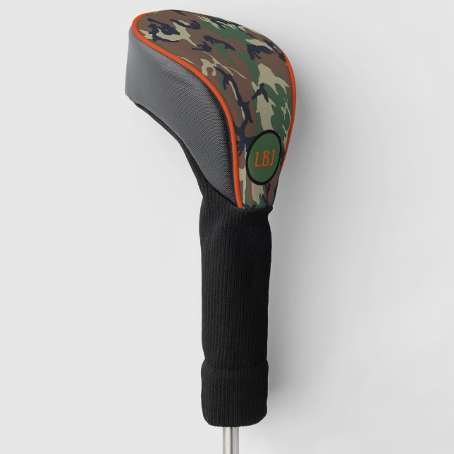 Camo Hunter Monogram Golf Head Cover Personalize (Angled)