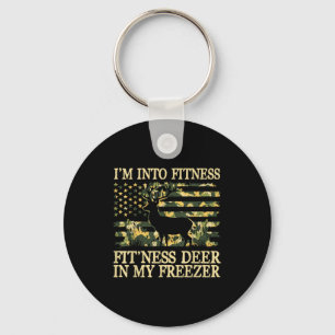 Camo Hunting I'm Into Fitness Fit Ness Deer Zer Hu Keychain