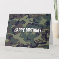 Camo Hunting Pattern Birthday Card