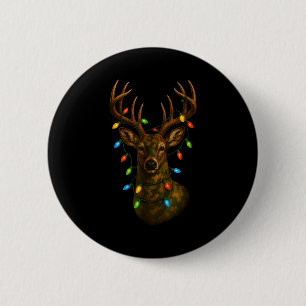 Camo Hunting Reindeer Deer Christmas Holiday Xmas 2 Inch Round Button