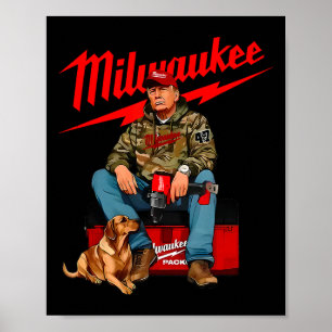 Camo Hunting Season Hand Drill Dog Hunt Poster