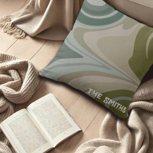 Camo Inspired Personalized Name Abstract Modern Throw Pillow