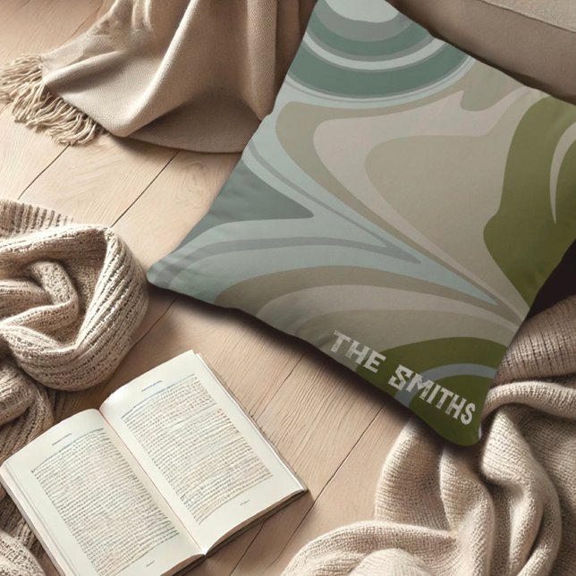 Camo Inspired Personalized Name Abstract Modern Throw Pillow (Creator Uploaded)